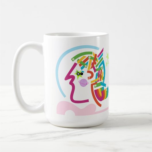 Space Astronaut Abstracte moderne kunst Retro Mok (Links)