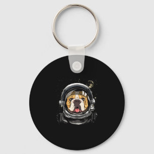 Space Astronaut Amerikaanse Bulldog sterrenstelsel Sleutelhanger