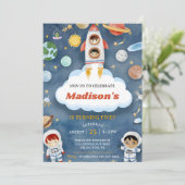 Space Astronaut Any Age Uitnodiging voor een verja (Staand voorkant)