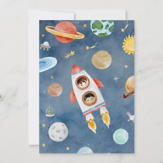 Space Astronaut Any Age Uitnodiging voor een verja (Achterkant)