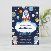Space Astronaut Any Age Uitnodiging voor een verja (Staand voorkant)