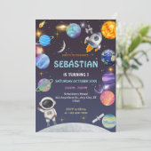 Space Astronaut Any Age Uitnodiging voor een verja (Staand voorkant)