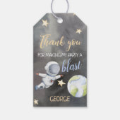 Space Astronaut Birthday Dank u Label Cadeaulabel (Voorkant)