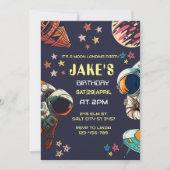 Space Astronaut Birthday Invitation Kaart (Voorkant)