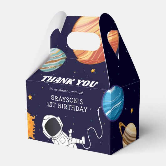 Space Astronaut Birthday Party Bedankdoosjes (Voorkant Zijde)