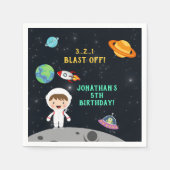 Space Astronaut Birthday Party-Blast Off Design" Servet (Voorkant)
