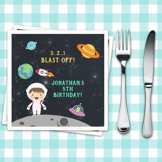 Space Astronaut Birthday Party-Blast Off Design" Servet