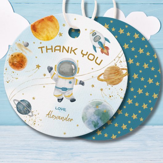 Space Astronaut Birthday Thank You Bedankjes Labels