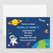 Space Astronaut Birthday Uitnodiging (Voorkant / Achterkant)