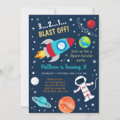 Space Astronaut Blast of Birthday Kaart (Voorkant)