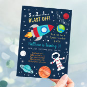 Space Astronaut Blast of Birthday Kaart