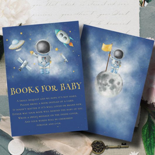 Space Astronaut Boy raket star Books for Baby Boy Informatiekaartje