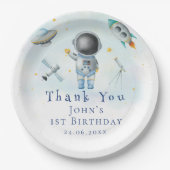 Space Astronaut Boy raketten ufthday sterren Papieren Bordje (Voorkant)