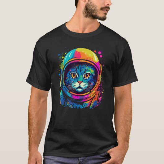 Space Astronaut Cat  Men Women Kids Space Cat T-shirt (Voorkant)