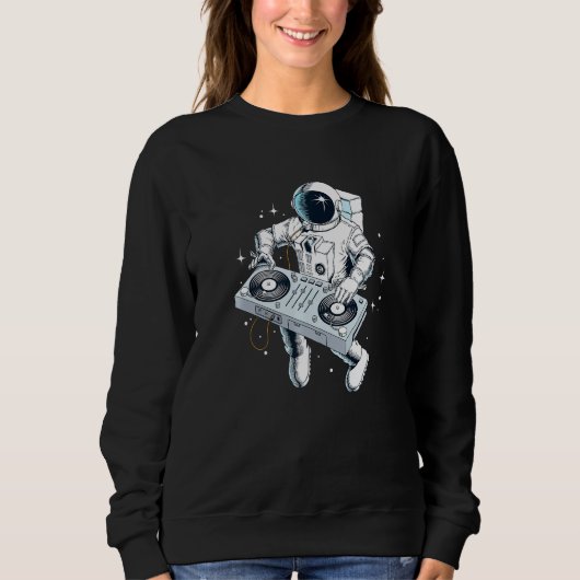 Space Astronaut DJ Disk Jockey Dancing Graphic Coo Trui (Voorkant)