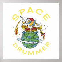 Space astronaut drummer