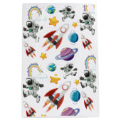 Space Astronaut eerste verjaardagsfeest uitnodigin Medium Cadeauzakje (Voorkant)