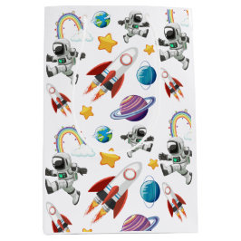 Space Astronaut eerste verjaardagsfeest uitnodigin Medium Cadeauzakje