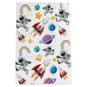 Space Astronaut eerste verjaardagsfeest uitnodigin Medium Cadeauzakje (Achterkant)