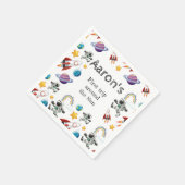 Space Astronaut eerste verjaardagsfeest uitnodigin Servet (Hoek)