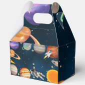 Space Astronaut First Birthday Party Bedankdoosjes (Achterkant)