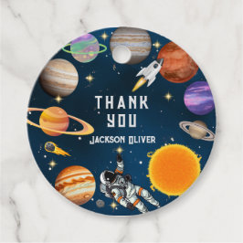 Space Astronaut First Birthday Party Bedankjes Labels