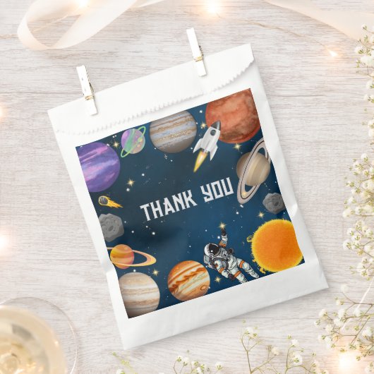 Space Astronaut First Birthday Party Bedankzakje (Geknipt)