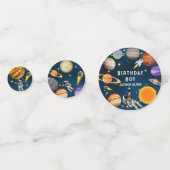 Space Astronaut First Birthday Party Confetti (Voorkanten)