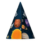 Space Astronaut First Birthday Party Feesthoedjes (Achterkant)