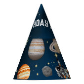 Space Astronaut First Birthday Party Feesthoedjes (Voorkant)