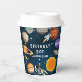 Space Astronaut First Birthday Party Papieren Bekers (Voorkant)