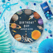Space Astronaut First Birthday Party Papieren Bordje (Feest)