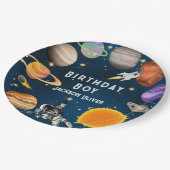 Space Astronaut First Birthday Party Papieren Bordje (Gekanteld)