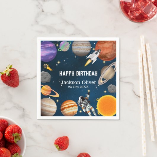 Space Astronaut First Birthday Party Servet (Insitu)