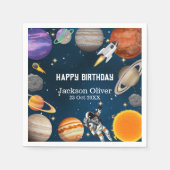 Space Astronaut First Birthday Party Servet (Voorkant)