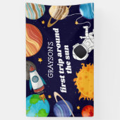 Space Astronaut First Birthday Party Spandoek (Verticaal)