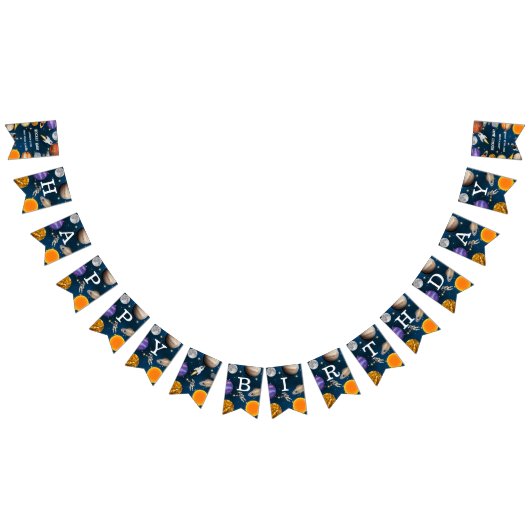 Space Astronaut First Birthday Party Vlaggetjes (Alle)