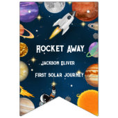 Space Astronaut First Birthday Party Vlaggetjes (Eerste vlag)