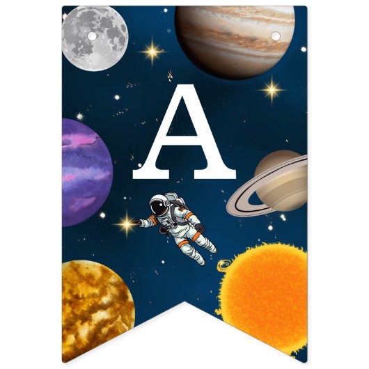 Space Astronaut First Birthday Party Vlaggetjes (Derde vlag)