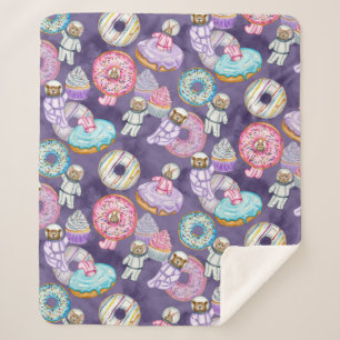 Space Astronaut Forest Vrienden met Zoete Treats Sherpa Deken