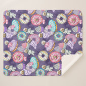 Space Astronaut Forest Vrienden met Zoete Treats Sherpa Deken (Voorkant (horizontaal))