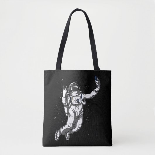 Space Astronaut Funny Selfie Cosmic Galaxy Tote Bag (Voorkant)