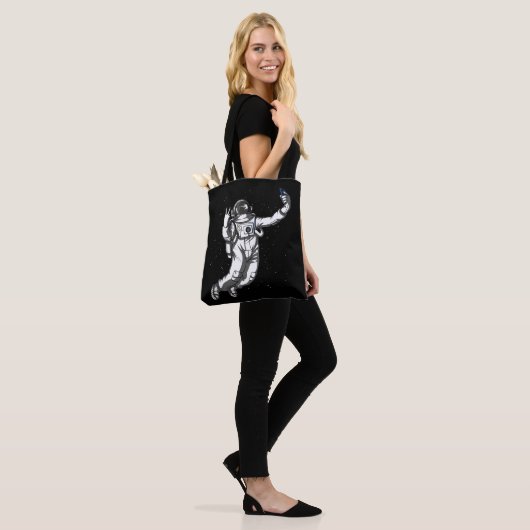Space Astronaut Funny Selfie Cosmic Galaxy Tote Bag (Op model)