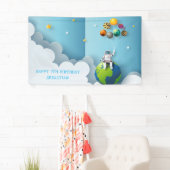 Space Astronaut Galaxy Planets 1e Verjaardagsfeest Spandoek (Insitu)