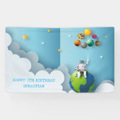Space Astronaut Galaxy Planets 1e Verjaardagsfeest Spandoek (Horizontaal)
