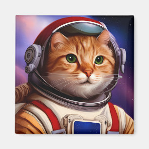 Space Astronaut Ginger Cat illustratie Magneet