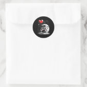 Space Astronaut Heart Lloon Valentijnsdag Valent Ronde Sticker (Tas)