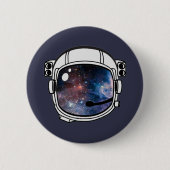 Space Astronaut Helmet Ronde Button 5,7 Cm (Voorkant)