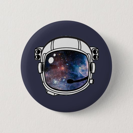 Space Astronaut Helmet Ronde Button 5,7 Cm (Voorkant)