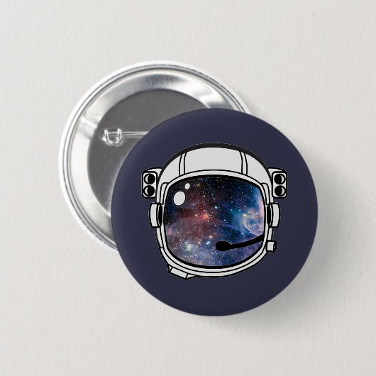 Space Astronaut Helmet Ronde Button 5,7 Cm (Voorkant /achterkant)